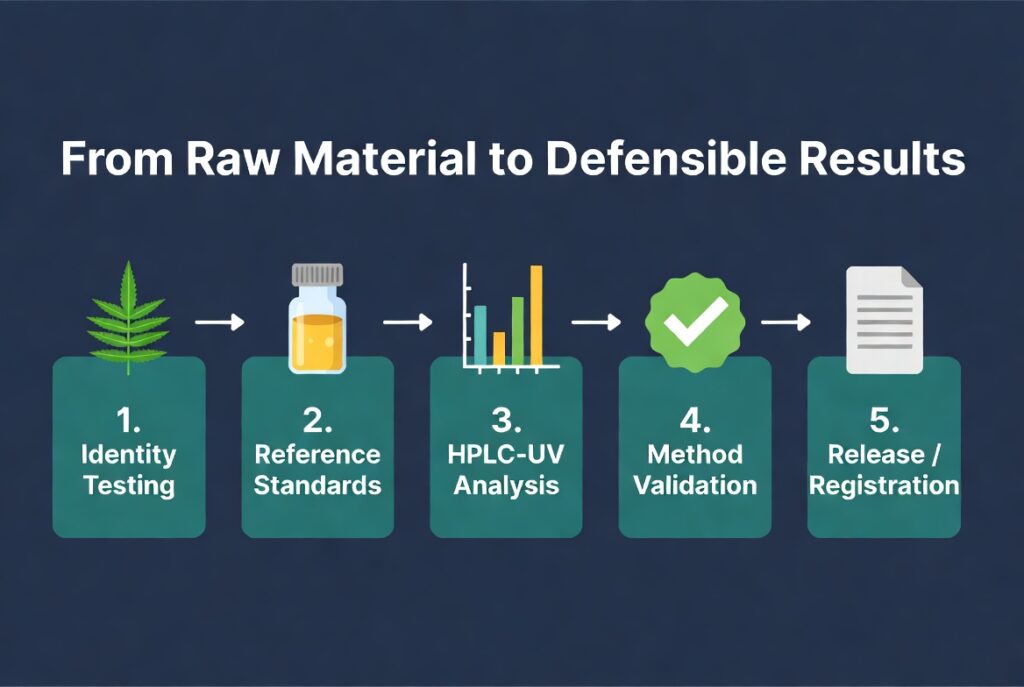 planta analytica flow chart for botanical testing nutraceutical quality control